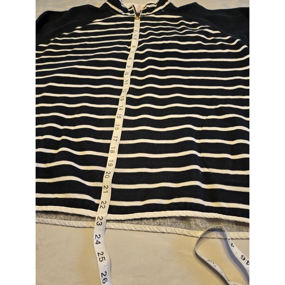 Orvis Striped Quarter Zip Pullover Fleece Shirt Womens XL Black White Striped - Picture 6 of 9